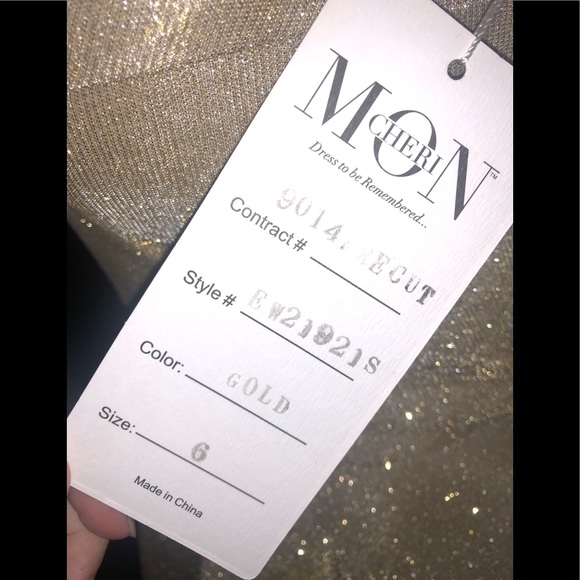 Ellie Wilde Gold Short Formal Dress - Picture 5 of 5